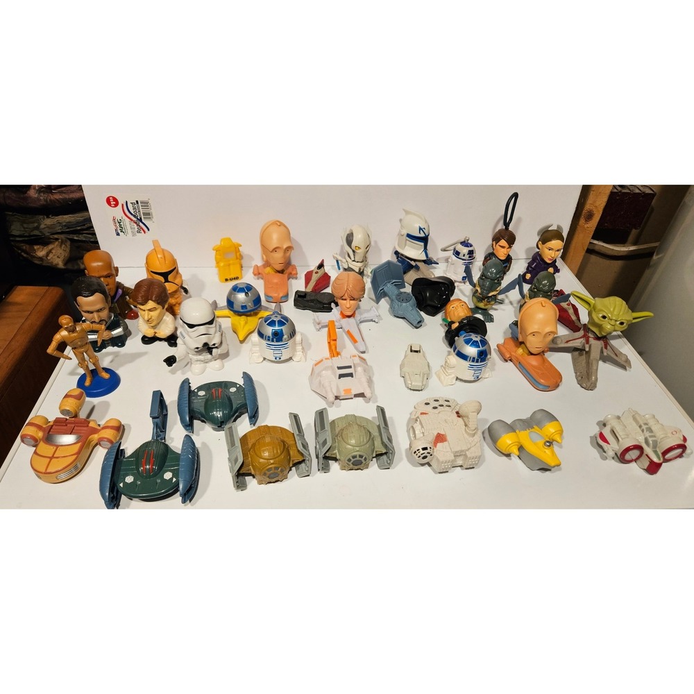 Star Wars Toy Lot R2-D2 C-3PO Millennium Falcon‎ TIE Fighter Figures 30pc 3lbs+